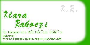 klara rakoczi business card